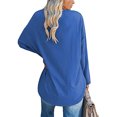 thumbnail image 2 of Women’s Oversized V-Neck Long Sleeve Tunic Top Loose Fit Solid Color Casual Blouse Comfy Pullover Fall Outfits Loose Fit T Shirt, 2 of 6