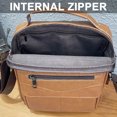thumbnail image 4 of Bolso de mensajero de cuero para hombre, bolso bandolera multifuncional de gran capacidad con correas ajustables para el trabajo y los negocios, 4 of 8