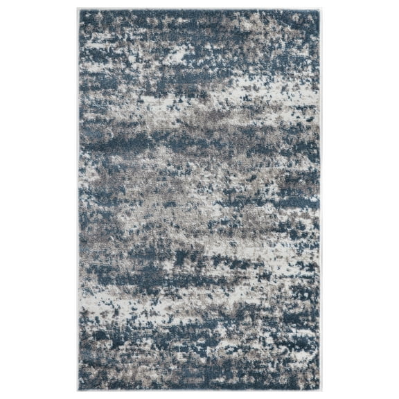 Abstract Blue 3 ft. x 5 ft. Area Rug