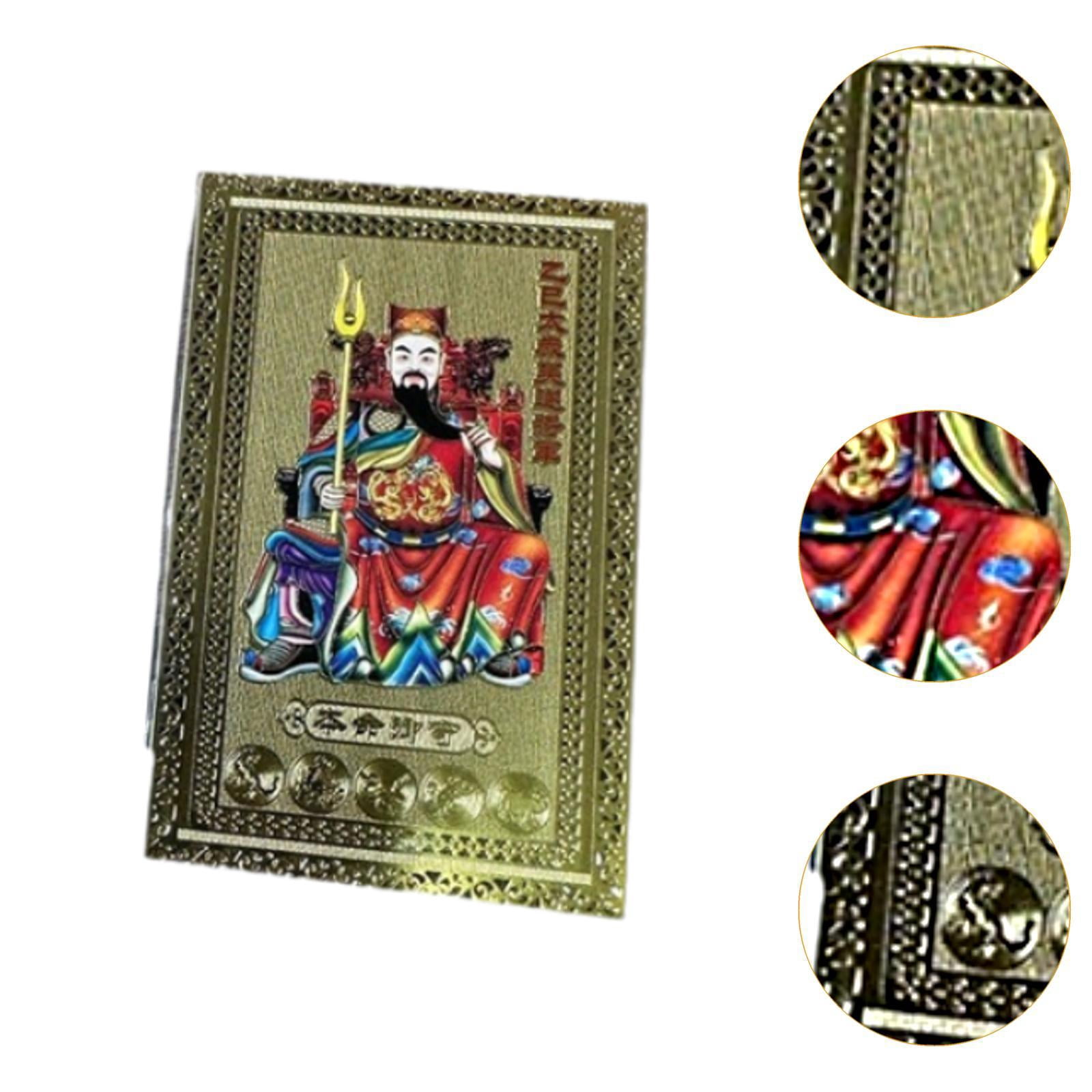 Bunblic 6xChinese Amulet Card Protection Religious Card Alloy Luck
