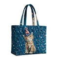thumbnail image 2 of Ankishi American Flag Tote Bag Men Quilted Cat Vintage Casual Patriotic Fashion Large Shoulder Hobo Tote Bag for Shopping, 2 of 6