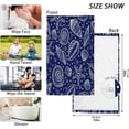 thumbnail image 3 of SKYSONIC Ocean Pattern Blue Ultra Soft 2 PCS Towel Set, Highly Absorbent Hand Towels, 16"x28" Cotton Towels for Bathroom Hotel Gym Travel, Ideal for Daily Use, 3 of 7