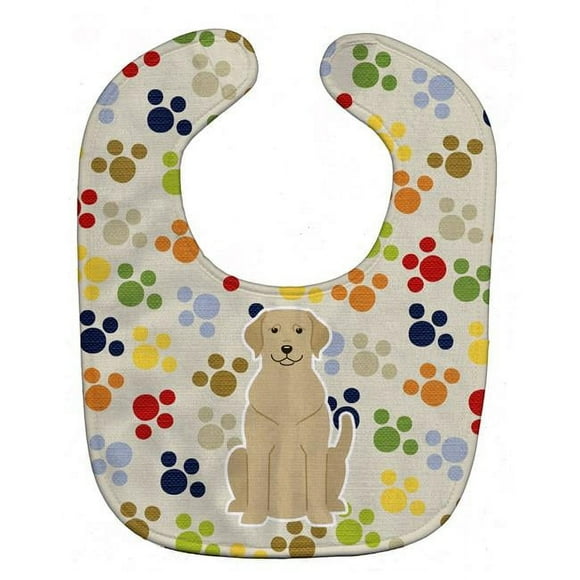 Carolines Treasures BB5884BIB Pawprints Yellow Labrador Baby Bib