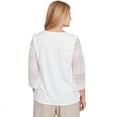 thumbnail image 2 of Alfred Dunner Womens Solid Lace Sleeve Knit Top With Necklace, 2 of 4