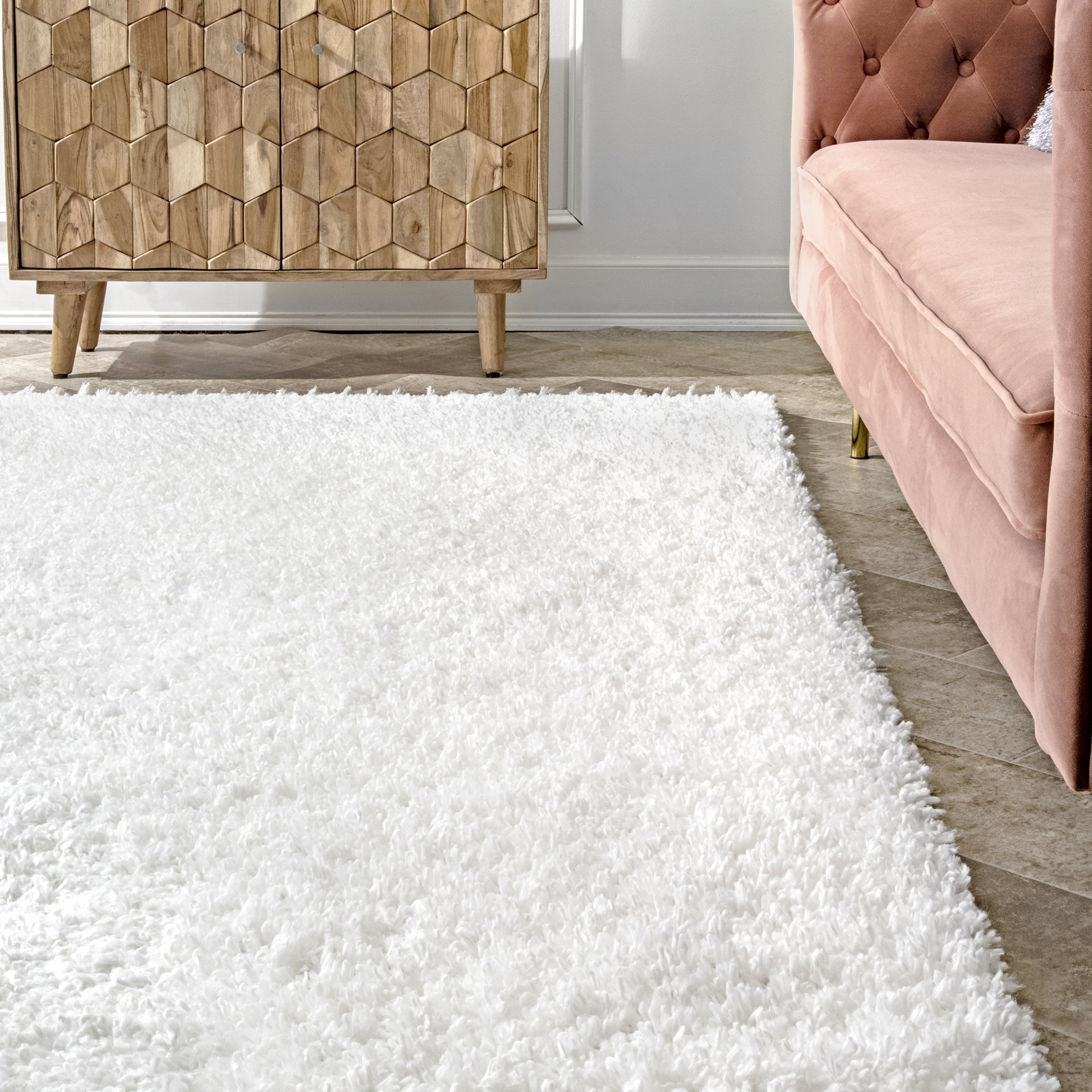 nuLOOM Neva Modern Tasseled Shag Ivory 3' x 5' Modern Area Rug