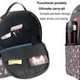thumbnail image 5 of Lsque Snowflake Fox Pattern Backpack – School Travel Canvas Daypack with Ergonomic Padded Straps, Multiple Compartments & Leather Handle, 5 of 5