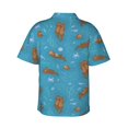 thumbnail image 4 of Sea Otter2 Men'S 3d Print Casual Button Down Shirts, Novelty Hawaiian Short Sleeves M, 4 of 8