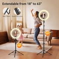 thumbnail image 4 of TODI 12 Ring Light with 63 extendable Tripod Stand, Selfie Ring Light with Phone Holder and Remote, Dimmable LED Ring Light & Selfie Stick for Makeup/Live Stream/Photography/Titkok, 4 of 5