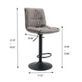 thumbnail image 4 of Bar Stools Sets of 2, Adjustable Counter Stools Bar Chairs, Microfiber Fabric Vintage Design Swivel Barstools Air Lift Stools Counter 360 Degree Swivel Seat Top, for Home, Living Room, Bar, SS2944, 4 of 10