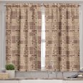 thumbnail image 2 of Ambesonne Prehistoric Art Valance & Curtain, Ethnic Triangle Motif, 55"x24", Ecru Brown, 2 of 7