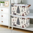 thumbnail image 2 of Yayeee Foldable Storage Basket for Shelves with Handles Set of 2 Waterproof Cloth Bins, Beige Christmas Forest, 2 of 7