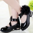 thumbnail image 4 of IROINNID Dancing Shoes for Girls PU Flower Buckle Low Heel Soft Sole Shoes Big Wedding Flat Shoes, 4 of 7