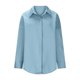 thumbnail image 4 of Blusa holgada con botones para mujer: cuello en V con solapa, mangas largas abullonadas con volantes, vestido camisero de color liso, adecuado para fiestas/playa, tallas S/XXXXL., 4 of 5