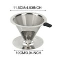 thumbnail image 3 of Upgraded Pour Over Coffee Filter, Coffee Dripper, Paperless Mess Stainless Steel Coffee Filter, Keeping Nature Coffee Flavour, Easy to Use and Clean(Silver-Double Layer Filter With Base), 3 of 9