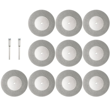 

Uxcell 10 Pack of 60mm Diamond Coated Cutting Wheels with 2 Pack of Mandrels for Rotary Tool