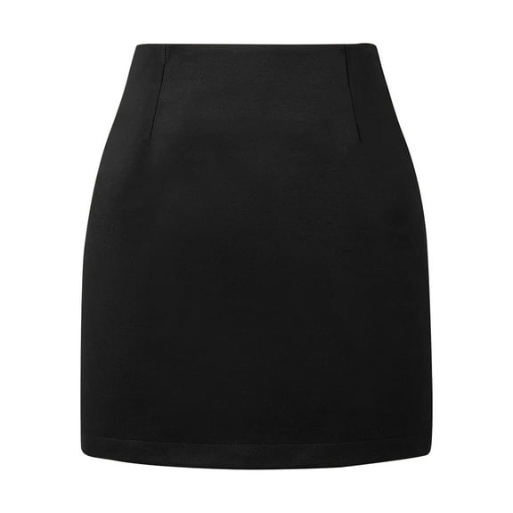 HJYCHN Long Skirts for Women Elegant Lettuce Trim Solid High Waisted Pencil Midi Skirt Bodycon Fit Midi Skirt Black XXL