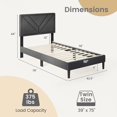 thumbnail image 6 of Auranook Twin Size Bed Frame with Tufted Headboard & Wooden Slats Easy Assembly, 6 of 7