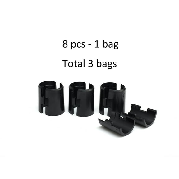 HSS Wire Shelf Plastic Lock Clips, Fits 3/4" Pole Diameter Black, 24-Pieces, Hardware