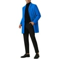 thumbnail image 2 of INSPIRE CHIC Winter Coat for Men's Notched Collar Single Breasted Long Trench Coats, 2 of 5
