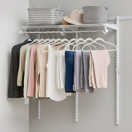 Rubbermaid 2-4ft Expandable Closet Kit Organization Storage Solution, White