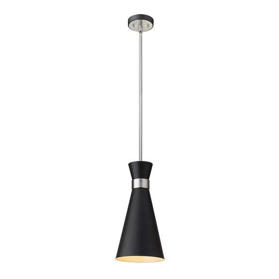 1 Light Pendant Frame Finish Matte Black Brushed Nickel