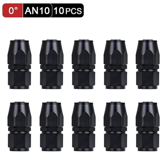 10pcs Black AN6 8 10 Straight 45 90 Degree Oil Fuel Swivel Hose Oil Hose End Adapter Kit~0988