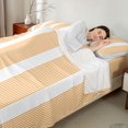 thumbnail image 4 of Castle Fairy Geometric Thin Vertical Stripe Queen Sheets 4 Pieces,Vintage Wide Band Queen Sheet Sets,Orange White,1 Flat Sheet, 1 Fitted Sheet and 2 Pillowcases, 4 of 7