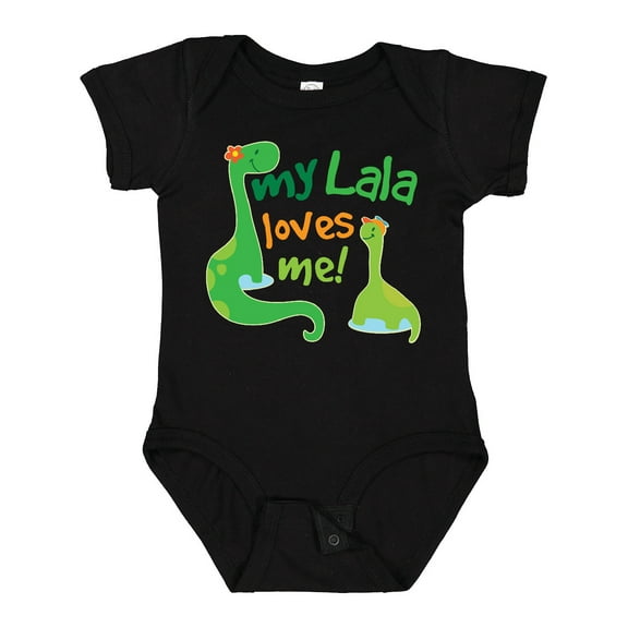 Inktastic My Lala Loves Me Grandson Dinosaur Boys Baby Bodysuit