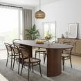 thumbnail image 3 of Haiden 79"x33.5" Soild Wood Dining Table Oval Kitchen Table, Walnut, 3 of 9