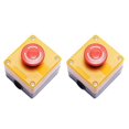 thumbnail image 1 of DEVMO 2PCS Red Mushroom Emergency Stop Shut Off Push Button Switch NO + NC 22mm CNC, 1 of 4