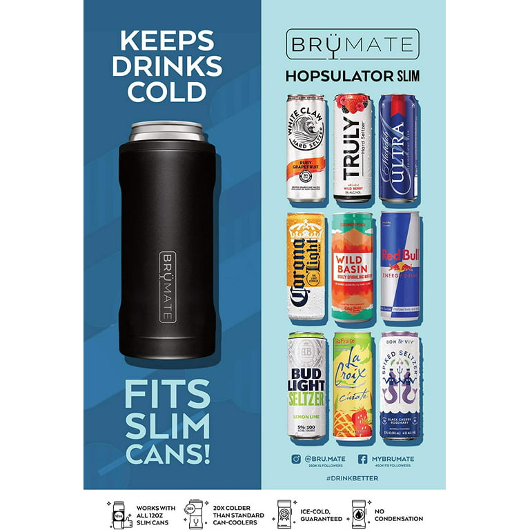 BrüMate Hopsulator Trio 3-in-1 Insulated Can Cooler for 12oz / 16oz Cans +  100% Leak Proof Tumbler with Lid | Insulated for Beer, Soda, and Energy
