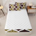 thumbnail image 4 of Homewish Minimalist Spiral Zipper Queen Comforter Set with Fitted Sheet and 2 Pillowcases,Vintage Bohemian Zipper Bedding Set,Dark Brown,Reversible,4pcs, 4 of 8