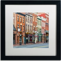 Trademark Fine Art "Georgetown Shops DC 2" Canvas Art by CATeyes, White Matte, Black Frame