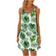 thumbnail image 2 of Ovzne Robes d'Été pour Femmes 2025 Robe de Plage Robe Sans Manches à Col Rond Dégradé Teinture sur Nœuds Robe de Plage Robe de Printemps Liquidation, 2 of 6