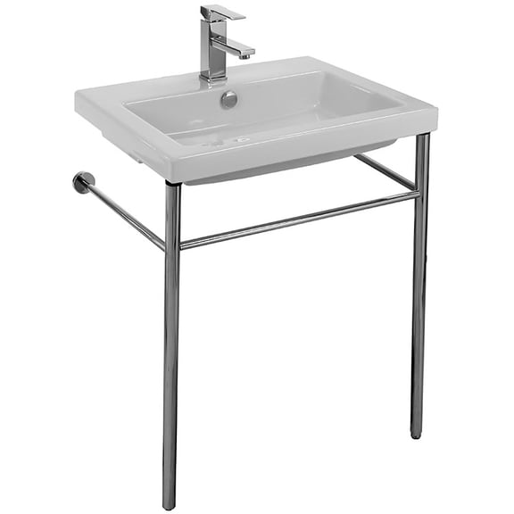 Nameeks Can01011-Con-One Hole Tecla 23-5/8" Ceramic Bathroom Sink For Console Installation