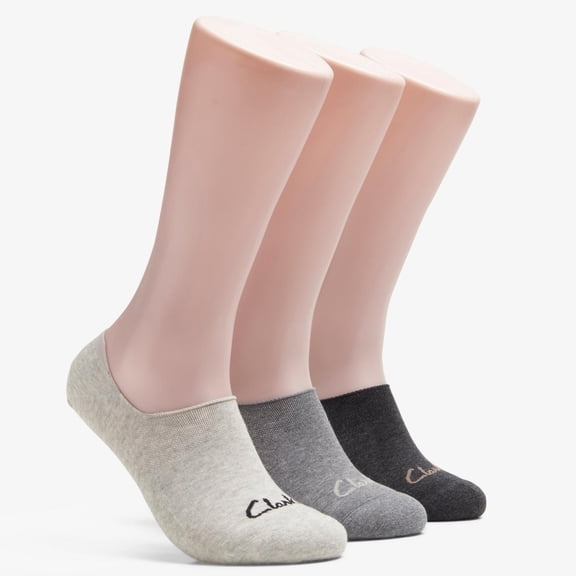 Clarks Men's Multicolor Solid Print Cotton Socks, No-Show, 3 Pack