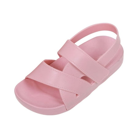 

Toddler Girls Jelly Sandals Summer Outdoor Closed Toe Soft Beach Water Shoes Vacation Casual Flat