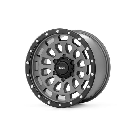 Rough Country 87 Series One-Piece 17x8.5 6x5.5 Gray/Black Wheel - 87170912G Fits select: 1999-2005,2013-2018 CHEVROLET SILVERADO