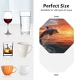 thumbnail image 6 of Rateoe Sunset Dancing Dolphin B Drawing Drink Coasters Set of 4 Leather Coasters Spill Protection for Table Desk,Durable and Non Slip Leather Coaster ,4 Inches Drink Mats-Octagon, 6 of 6