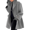 46#Gray, variant on Women's Single Breasted Wool Blend Pea Coats Spring Fall Hooded Trench Coat for Women Casual Lightweight Overcoat Black L