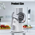 thumbnail image 2 of Rotary Cheese Grater for Kitchen, Hand Crank Cheese Shredder with 3 Interchangeable Blades, Rotary Grater with Handle and Strong Suction Base, for Vegetables, Fruit, Nuts, 2 of 6