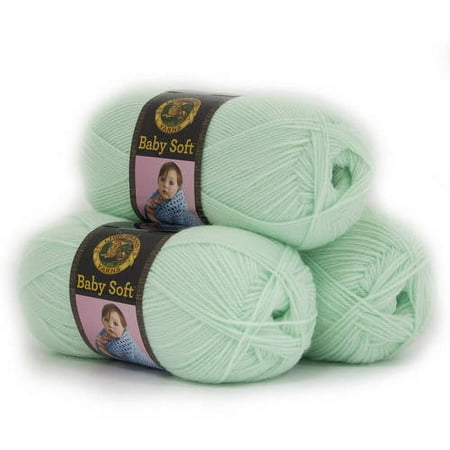 UPC: 0842093106432 | Lion Brand Yarn Baby Soft Mint DK Baby Light Acrylic  Nylon  Green Yarn 3 Pack