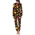 thumbnail image 3 of Suhoaziia Sleepwear Sets for Women Size 6XL Long Sleeve Pajamas Pants Orange Leaves Sleep Home Clothing Holiday Gifts,2 Pack Stretchy Durable Crew Neck Fall Warmth Outfits, 3 of 5