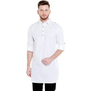 In-Sattva Mens Pullover Pathani Rollup Sleeve Kurta Tunic with Shoulder Strap