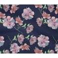thumbnail image 4 of oneOone Cotton Flex Navy Blue Fabric Flower & Leaves Watercolor Sewing Material Print Fabric By The Yard 40 Inche Wide, 4 of 4