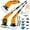 Orange, variant on 2025 Electric Rotary Scrubber - Rechargeable 9 Brush Heads, 2H Runtime Dual Speed, Adjustable Extended Handle, IPX7 Waterproof, Compact for Tub/Tile/Floor/Car, White Easter Gift