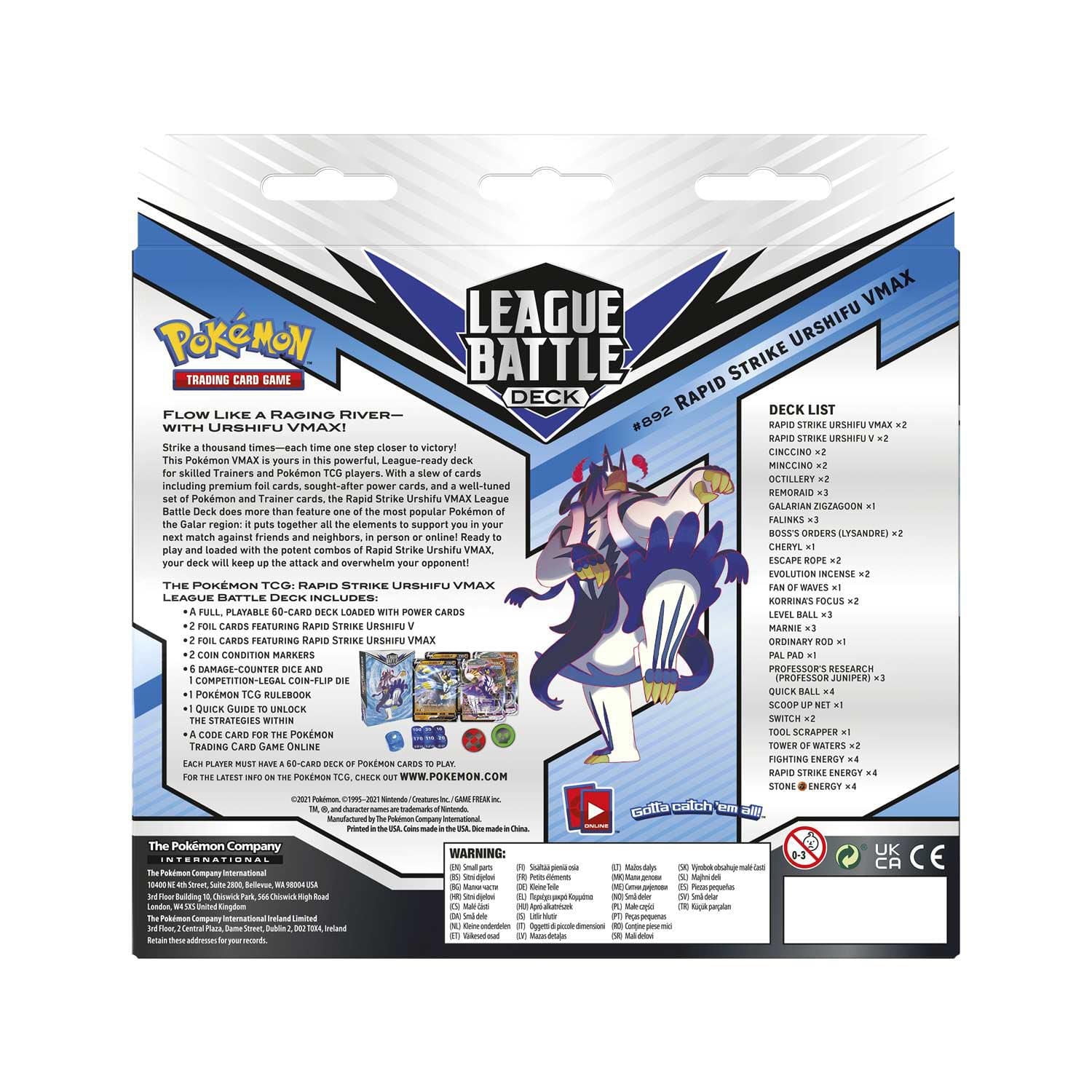 Pokémon TCG: Rapid Strike Urshifu VMAX League Battle Deck