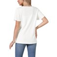 thumbnail image 3 of Summer Tops for Women 2026 Short Sleeve Shirts V Neck Dressy Casual Tunic Tops M White, 3 of 6