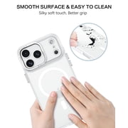 DOMAVER Magnetic for iPhone 18 Pro Case / iPhone 17 Pro Case (6.3) - Slim Fit Matte Translucent Cover | MagSafe Compatible | Shockproof Anti-Yellowing | White