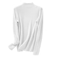 thumbnail image 4 of IMENGL Women's spring solid semi high neck pullover, White L, Size M-2XL, 4 of 4